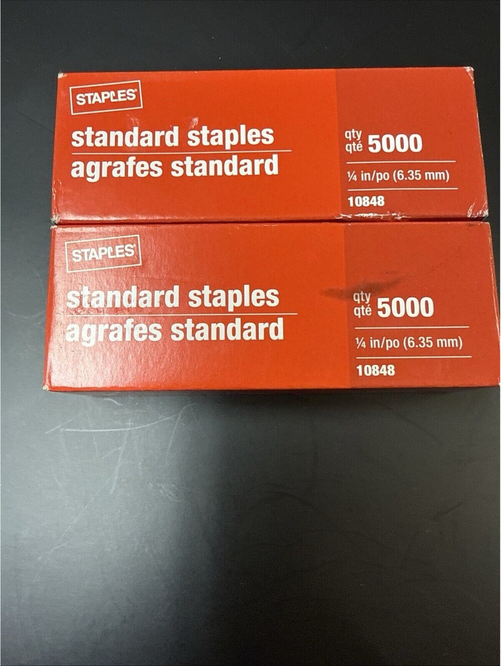 Staples Brand 1/4" Standard Stapler Staples 5000 Count Box Bundle Two Boxes